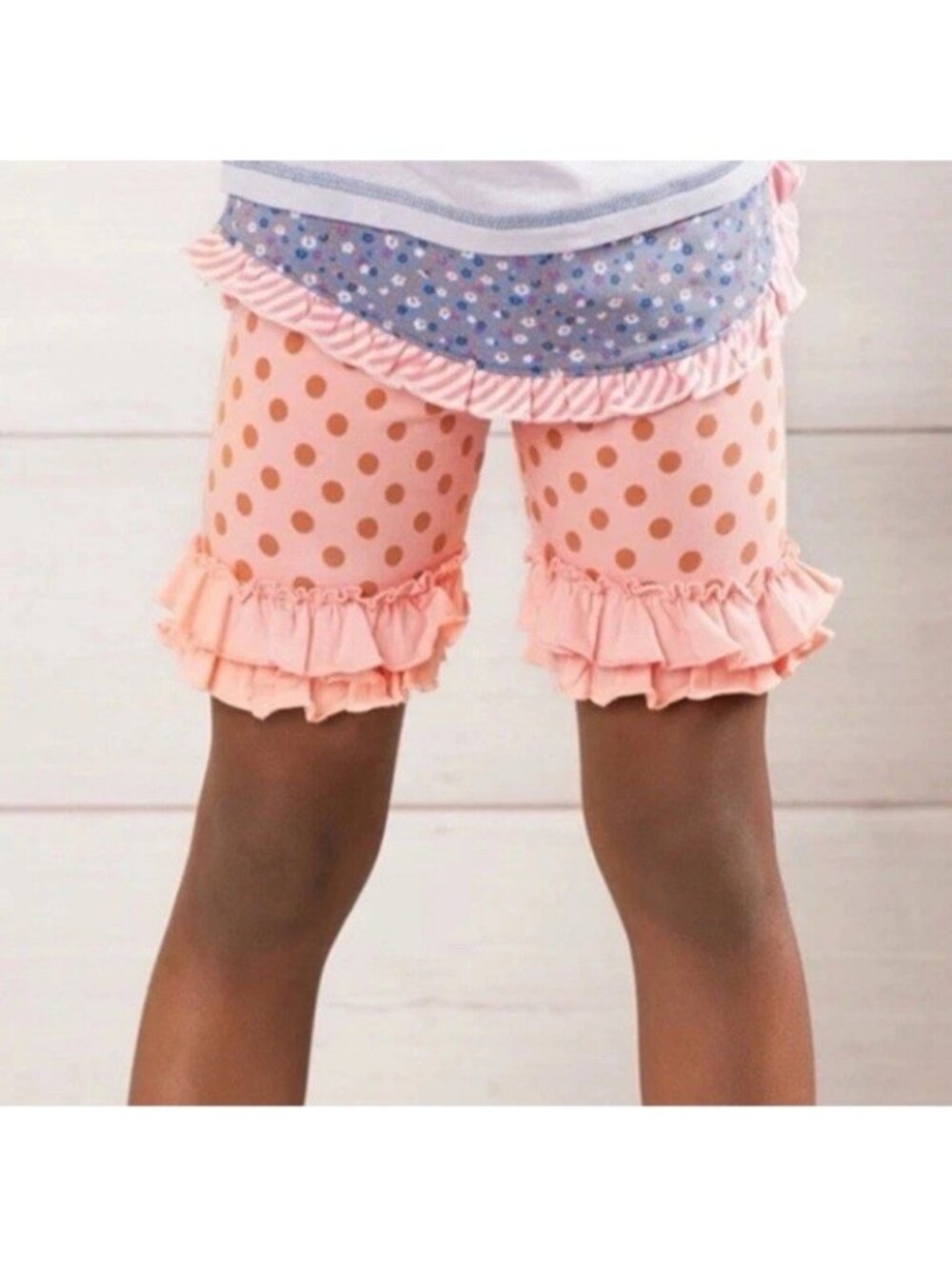 Matilda Jane Peach Polka Dot Bingo Shorties The Adventure Begins Girls Size 10
